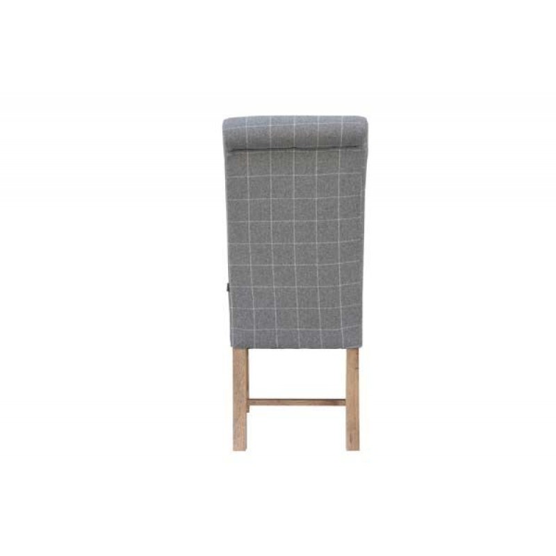 DC CH Woolen Upholstered Chair Check Natural/Oak